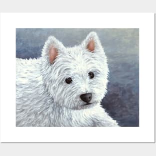 Dog 137 White Westie Posters and Art